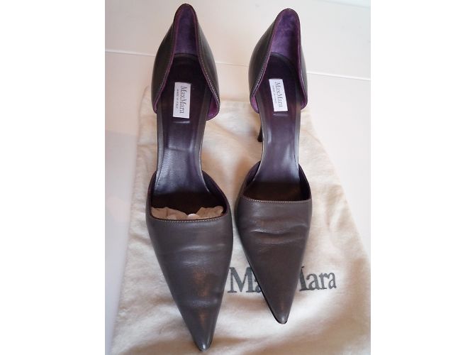 Max Mara Pumps aus Leder Grau 38 - Ansicht 3