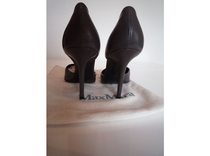 Max Mara Pumps aus Leder Grau 38 - Ansicht 4
