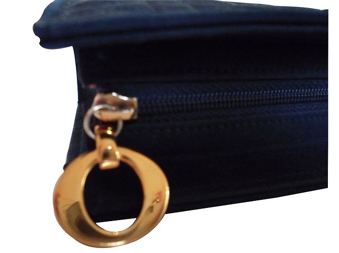 Pochette Christian Dior in microfibra nera Nero - vista 2