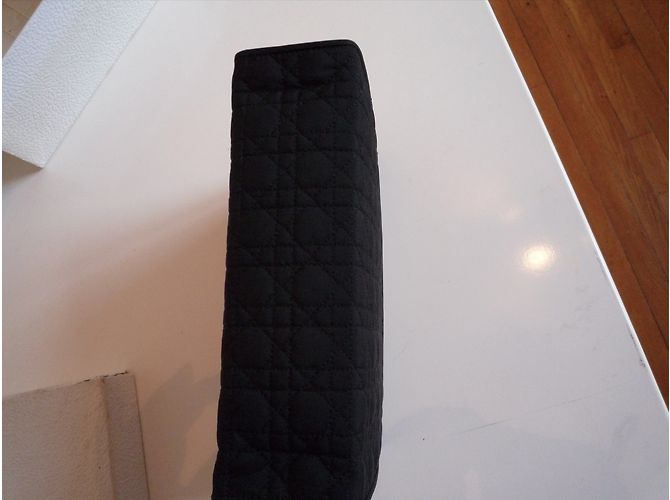 Pochette Christian Dior in microfibra nera Nero - vista 3