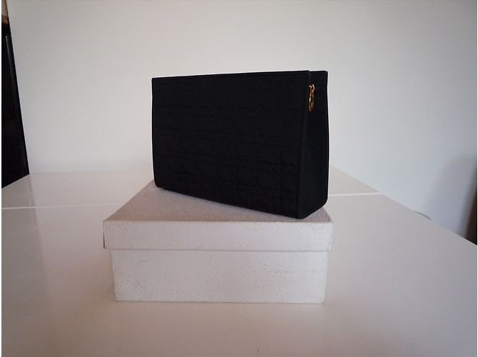 Pochette Christian Dior in microfibra nera Nero - vista 4