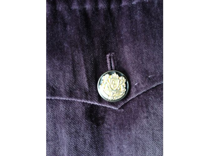 Blazer Dolce & Gabbana de seda y algodón efecto terciopelo ciruela - vista 4