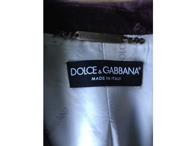 Blazer Dolce & Gabbana de seda y algodón efecto terciopelo ciruela - vista 5