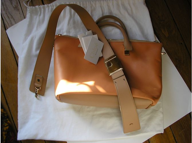 Borsa a mano Chloé Baylee in pelle Wet Sand Coral Reef - vista 6