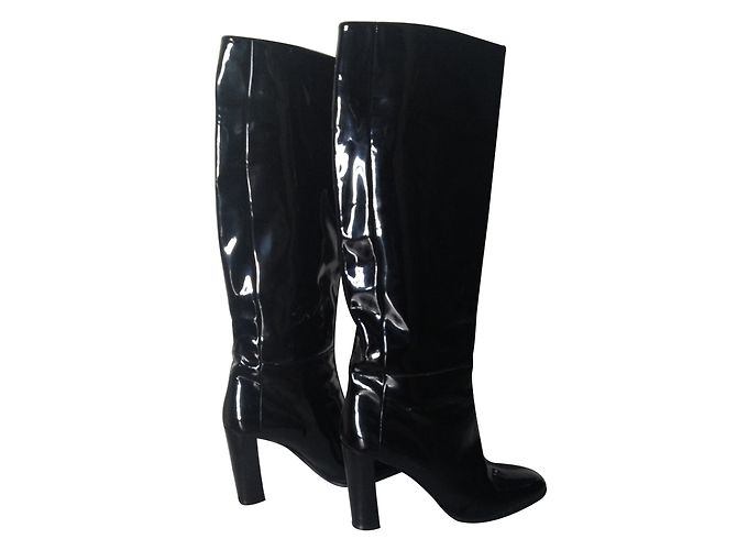Botas Pierre Hardy de charol negro con tacón alto - vista 2