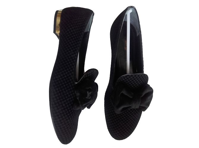 Mocassini Louis Vuitton Suit Up in velluto nero Taglia 38 - vista 2