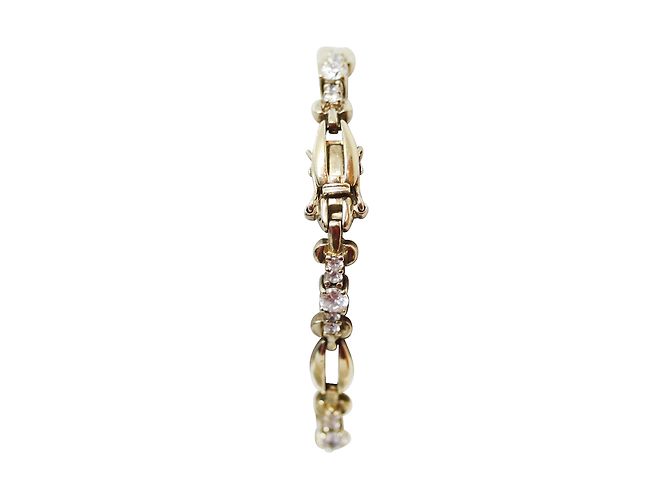Autre Marque Bracciale Art Déco in Argento con Zirconi e Chiusura a Scarabeo - vista 2