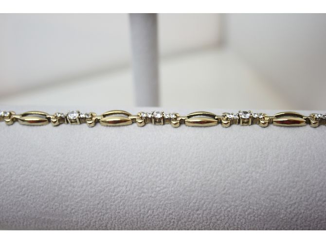 Autre Marque Bracciale Art Déco in Argento con Zirconi e Chiusura a Scarabeo - vista 3