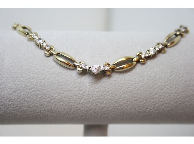 Autre Marque Bracciale Art Déco in Argento con Zirconi e Chiusura a Scarabeo - vista 4