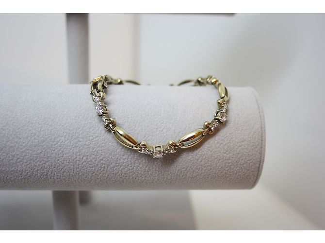 Autre Marque Bracciale Art Déco in Argento con Zirconi e Chiusura a Scarabeo - vista 6