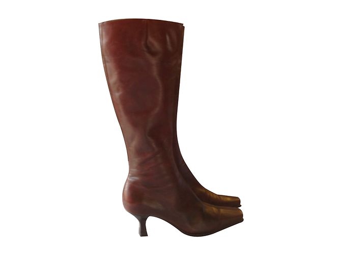 Botas Sergio Rossi de cuero marrón Castaño - vista 2