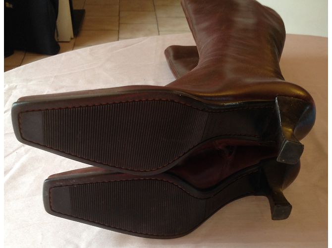 Botas Sergio Rossi de cuero marrón Castaño - vista 4