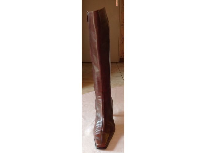Botas Sergio Rossi de cuero marrón Castaño - vista 5