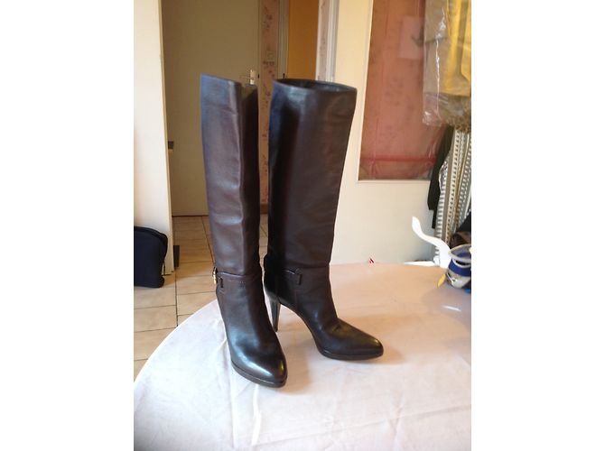 Botas Sergio Rossi de piel de becerro marrón Castaño - vista 3