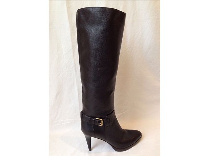 Botas Sergio Rossi de piel de becerro marrón Castaño - vista 4