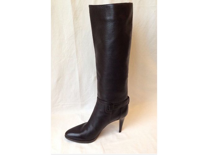 Botas Sergio Rossi de piel de becerro marrón Castaño - vista 6