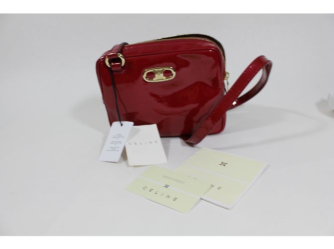 Borsa a tracolla Céline in pelle di vitello rossa Rosso - vista 12
