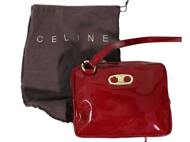 Borsa a tracolla Céline in pelle di vitello rossa Rosso - vista 3