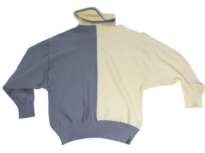 Autre Marque Camisola de gola alta Marz Munchen em lã cinza e creme - vista 2