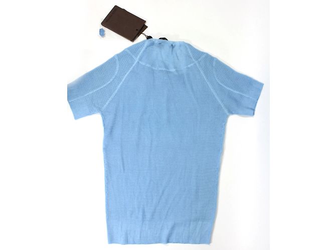 Top de malla de seda azul Louis Vuitton - vista 2