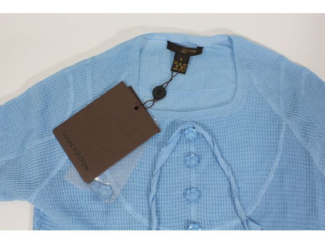 Top de malla de seda azul Louis Vuitton - vista 3