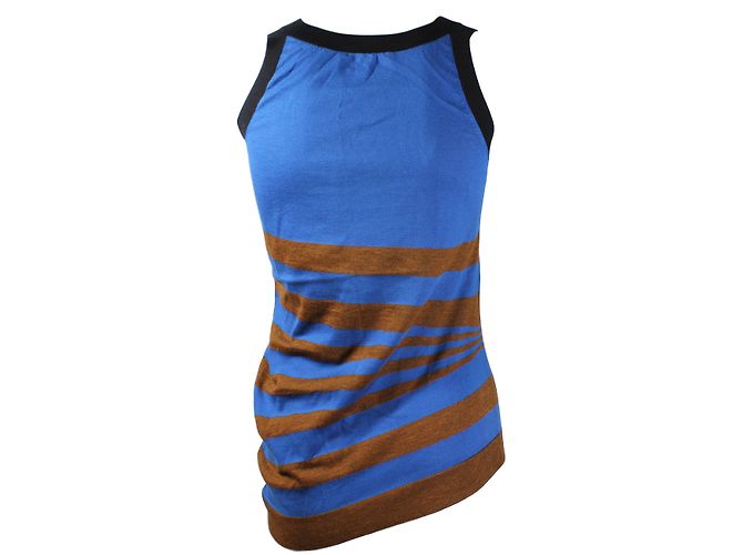 Top sin mangas Louis Vuitton de rayas azul y marrón XS - vista 2