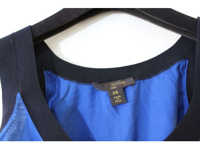 Top sin mangas Louis Vuitton de rayas azul y marrón XS - vista 3