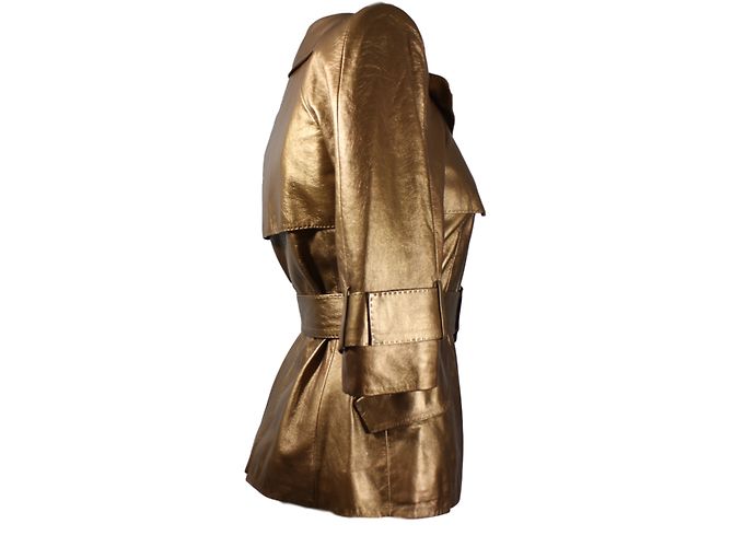 Louis Vuitton Mini Trench en piel de cordero bronce - vista 3