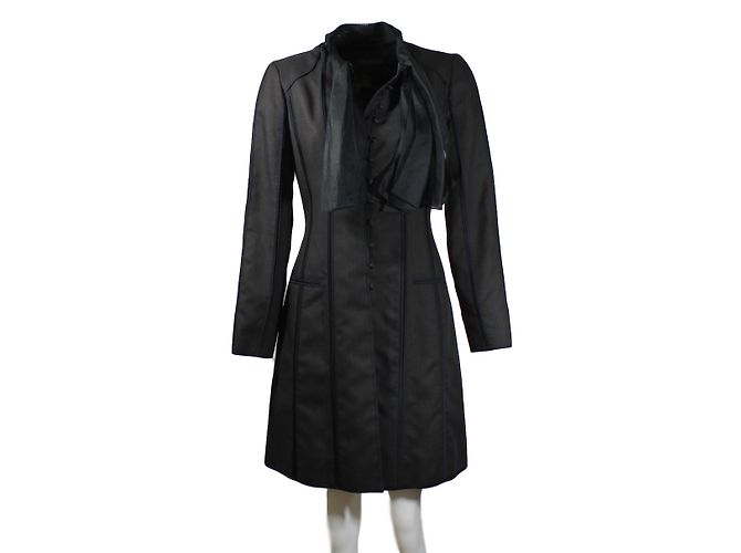 Louis Vuitton Prinzessinnenmantel Grau Wolle Mohair - Ansicht 5
