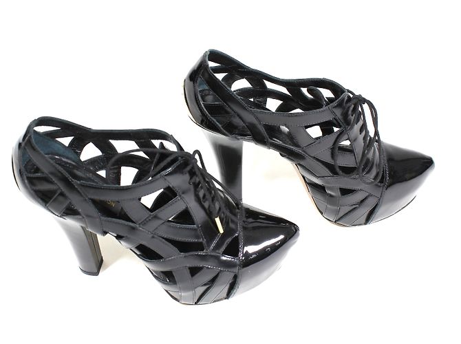 Décolleté Louis Vuitton in pelle nera 36.5 Nero - vista 6