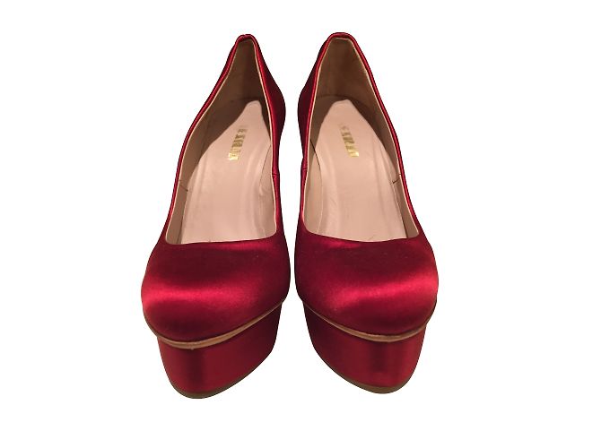 Décolleté Le Silla Rosse in Pelle e Raso Rosso - vista 2