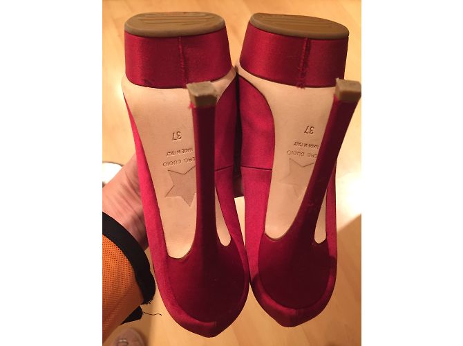 Décolleté Le Silla Rosse in Pelle e Raso Rosso - vista 5
