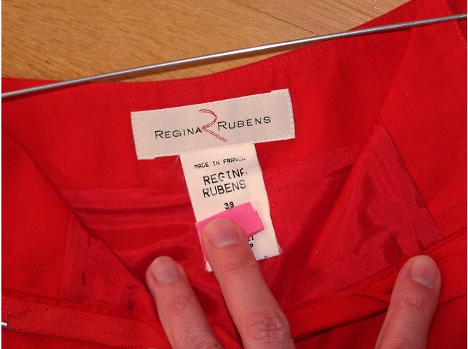 Regina Rubens Rock Anzug Rot Baumwolle Größe 38 - Ansicht 6