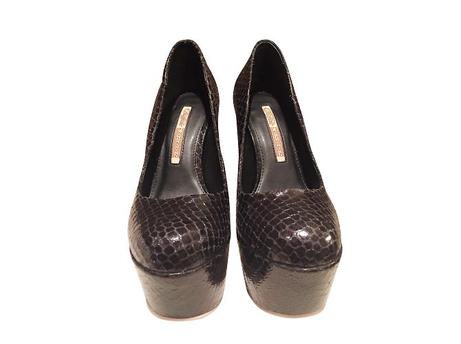 Buffalo Pumps schwarze Leder Plateauschuhe Größe 37 - Ansicht 2