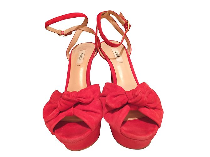 Sandali Guess in pelle rossi Taglia 37 Rosso - vista 2
