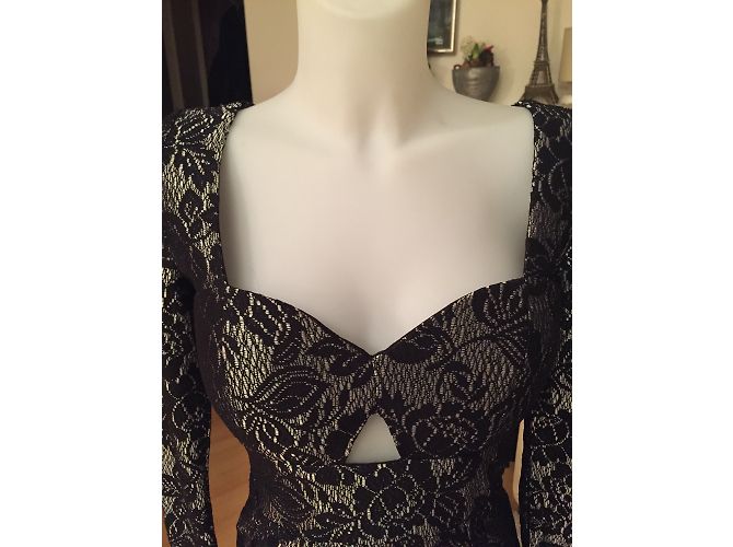 Asos Spitzenkleid Schwarz und Silber Größe S - Ansicht 3
