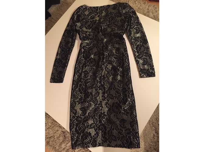 Asos Spitzenkleid Schwarz und Silber Größe S - Ansicht 5