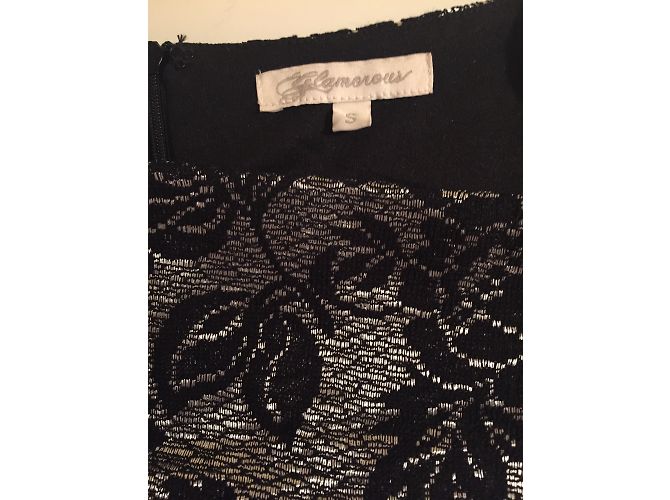 Asos Spitzenkleid Schwarz und Silber Größe S - Ansicht 7