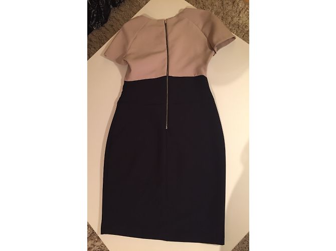 Abito bicolore Zara blu scuro e beige elasticizzato M Multicolore - vista 4
