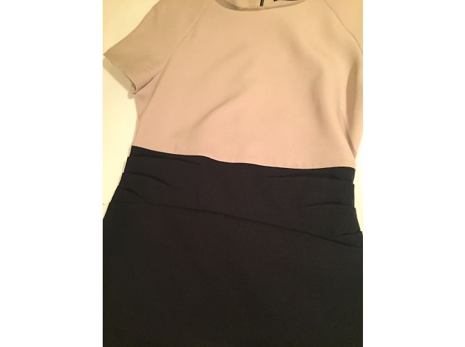 Abito bicolore Zara blu scuro e beige elasticizzato M Multicolore - vista 6