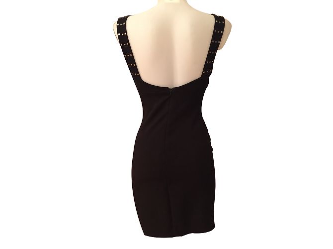 Zara Mini Kleid trägerlos mit Nieten Schwarz S - Ansicht 2