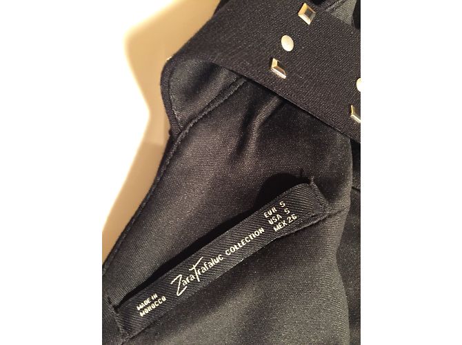 Zara Mini Kleid trägerlos mit Nieten Schwarz S - Ansicht 7