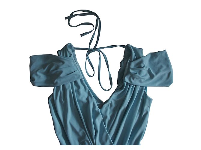 Vestido Asos Azul Efecto Envolvente - vista 2