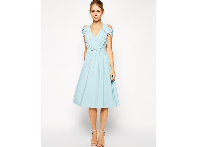 Vestido Asos Azul Efecto Envolvente - vista 4