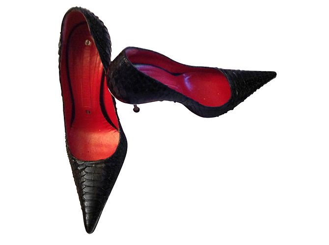 Zapatos de tacón Gianmarco Lorenzi en pitón negro - vista 3