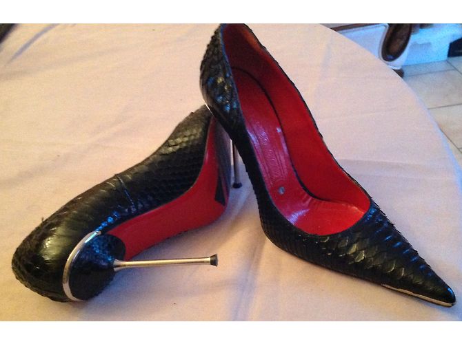 Zapatos de tacón Gianmarco Lorenzi en pitón negro - vista 5