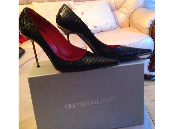 Zapatos de tacón Gianmarco Lorenzi en pitón negro - vista 6