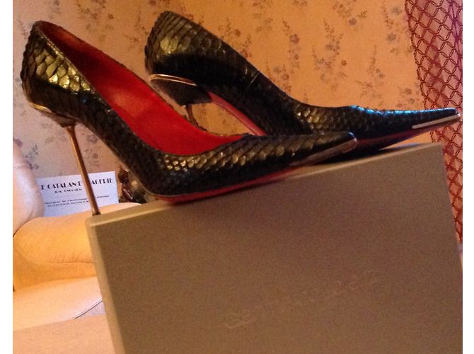 Zapatos de tacón Gianmarco Lorenzi en pitón negro - vista 8