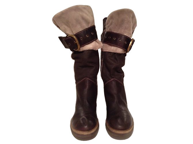 Autre Marque Botas Kukoa de piel marrón Castaño - vista 2