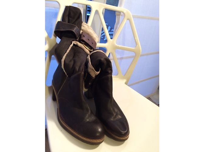 Autre Marque Botas Kukoa de piel marrón Castaño - vista 3